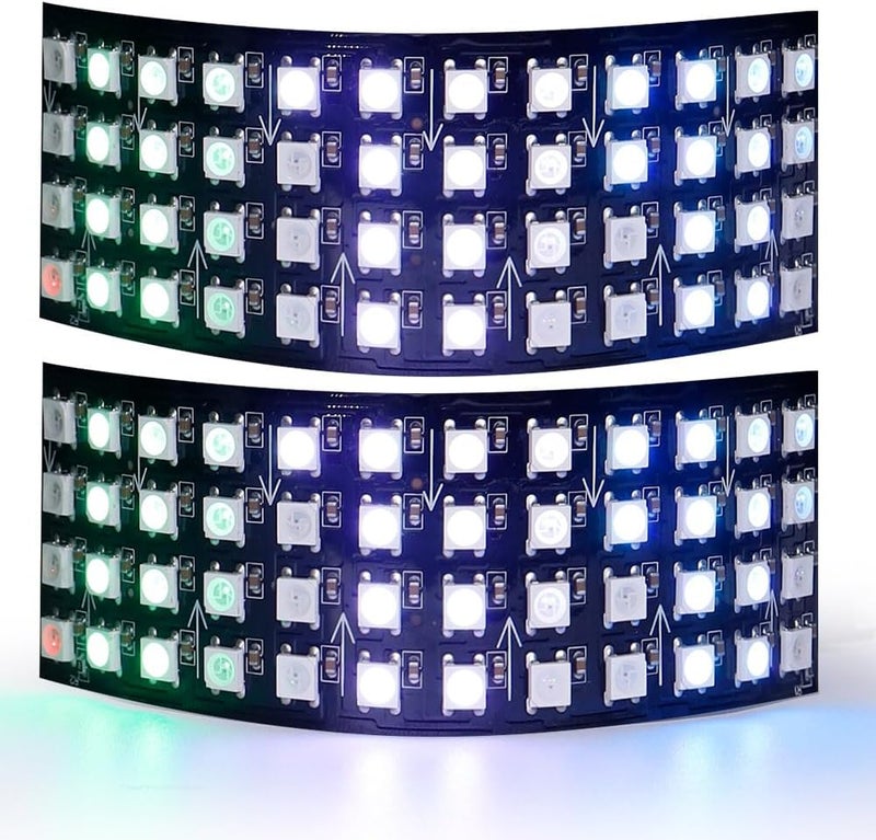 LOAMLIN WS2812B RGB LED Digital Flexible Individually Addressable Panel Light WS2812 4X12 8X8 16X16 8X32 LED Module Matrix Screen DC5V (2Pack 4X12 96Pixels) - Image 1